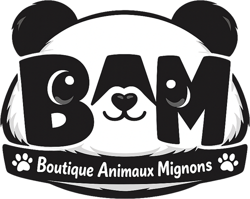 Logo BAM : un panda avec le nom Boutique Animaux Mignons